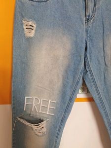 Distressed Blue Jeans, 30 Waist Size