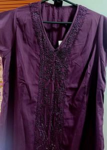 Purple Beaded Tunic Dress