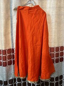 Orange Beautiful Lehenga Full Umbrella Skirt