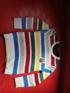 Striped  Knit 2 in 1 Sweater