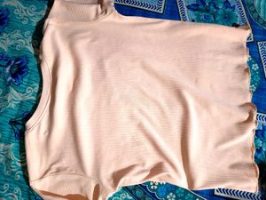 Peach Ribbed T-Shirt