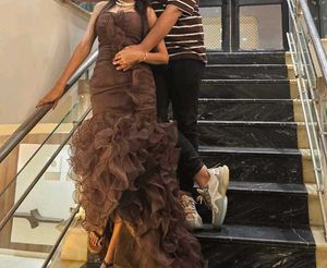 Brown Ruffled Gown I&#39;m Wears This Only For 2 Hrs