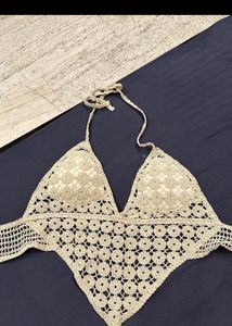 Beige Crochet Top