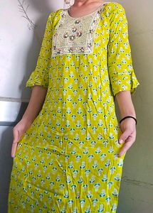 Yellow Straight Kurta
