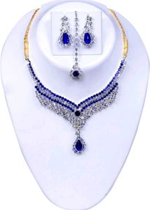 Elegant Blue & Crystal Jewelry Set