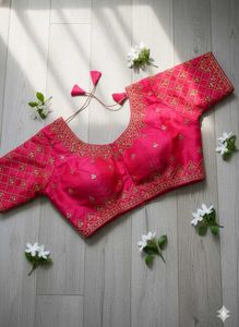 Elegant Pink Embroidered Blouse