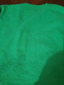 Green Embroidered Cardigan Sweater