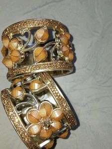 Golden Flower Bangles