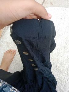 Black Button-Up Midi Skirt