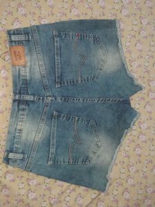 Distressed Denim Shorts
