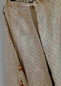 Green Kurti &amp; Off White Lehnga