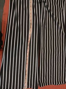 Black &amp; White Vertical Stripes Palazzo Pants