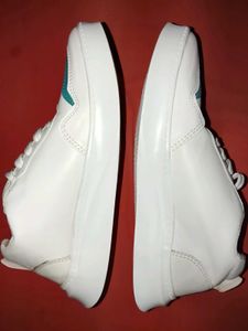 Platform Sneakers - White &amp; Teal Uk 7