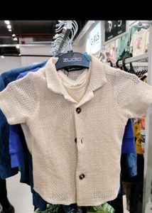 Knit Kid Shirt With Inner Vest