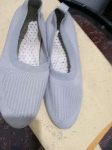 Grey Knit Slip-on Shoes