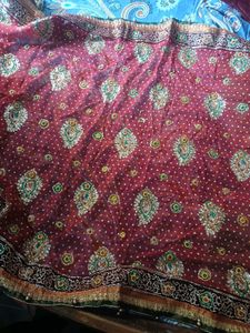 Red &amp; Gold Dupatta Fabric