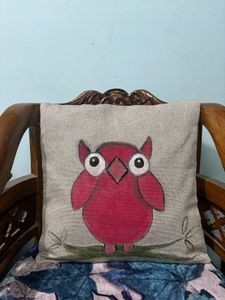 Hand Painted Jute Cushion Cover