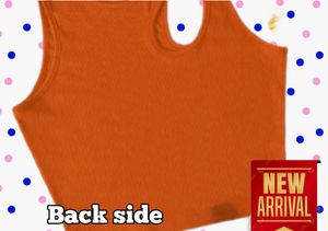 Orange Fitted Crop Top