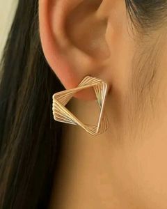 Gold Triangular Earring