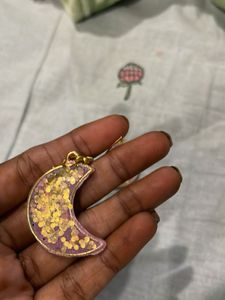 Resin Crescent Moon Earrings