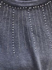 Women Sweater with Silver Work