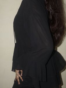 Black Ruffle Top