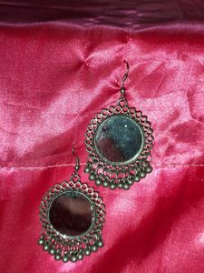 Boho Silver &amp; Black Drop Earrings