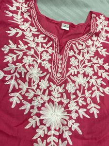 Pink Embroidered Kurta