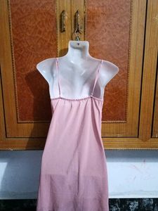 Pink Lace Trim Cami Dress