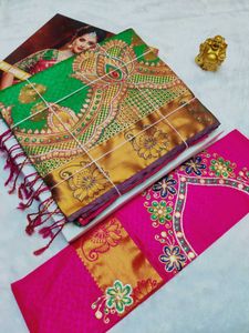 *grand bridal stone work samuthirika Sarees