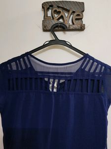 Blue Top With Beautiful Back Design