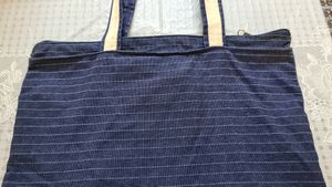 Striped Blue Denim Bag for a smart look