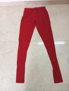 GO COLORS RED CHUDIDAR LEGGINGS