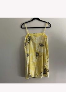 Sunflower Print Mini Dress