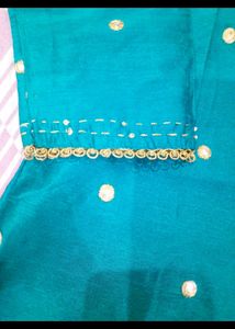 Teal Embroidered Kurta Set