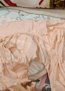 Peach Colour Thread Work Dress