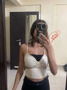 H&M beige sexy top