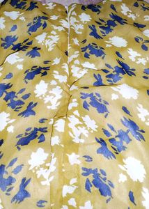 Yellow Colour Floral Short Tops