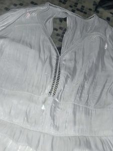 White Long Sleeve Fit &amp; Flare Backless Dress
