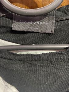 Drop Shoulder  Button-Down Shirt with Black Tank