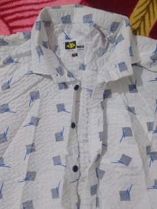 Stylish White Patterned Shirt