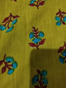 Pink  Mustered Yellow Anarkali Kuta With 3/4 Slee