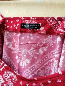 Shein Red Bandana Print Dress (Women)