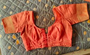 Peach Saree With Blouse (Women)