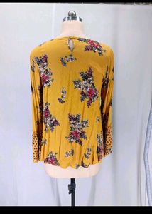 New Mustard Floral Print Top