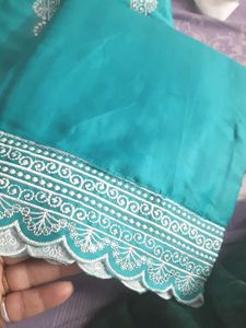 Jaam Cotton Suit With Reyon Bottom And Shiffon Dup