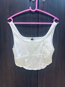 H&amp;M Original White Corset Tank