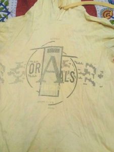 Yellow Graphic Print Hoodie