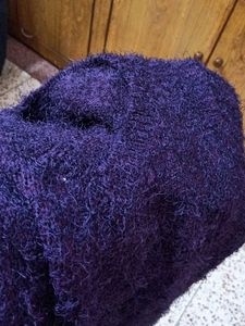 Cozy Purple Knit shimmer Sweater