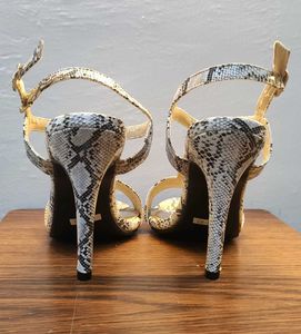 Snake Print 4 Inches High Heel Sandals